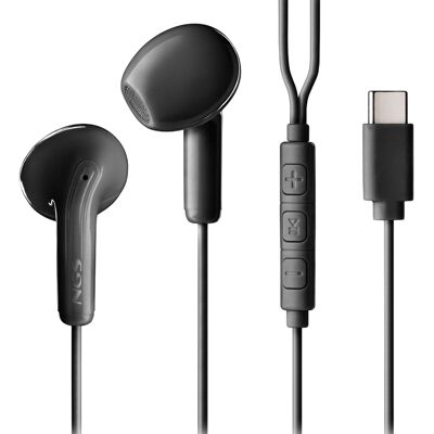 Auriculares Cross Glide c/ Fios USB-C (Preto) - NGS Auriculares Cross Glide c/ Fios USB-C (Preto) - NGS
