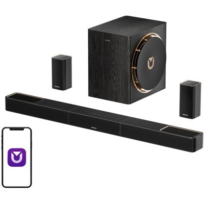 SoundBar + Subwoofer Skywave X50 5.1.4 Canais (Preto) - ULTIMEA SoundBar + Subwoofer Skywave X50 5.1.4 Canais (Preto) - ULTIMEA