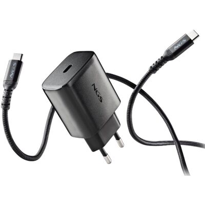 Carregador Universal GaN USB-C c/ Cabo USB-C (Preto) - NGS Carregador Universal GaN USB-C c/ Cabo USB-C (Preto) - NGS