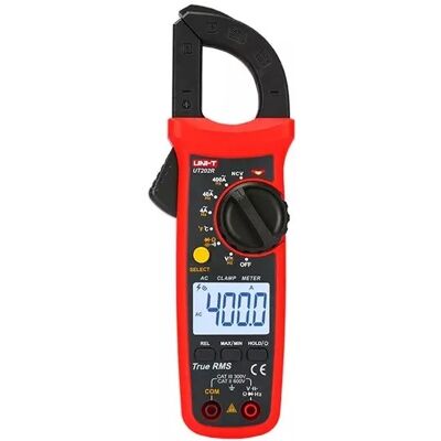 Medidor de pinça Uni-T UT202R - 400A AC, 600V DC/AC, Temp Medidor de pinça Uni-T UT202R - 400A AC, 600V DC/AC, Temp