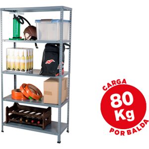 AR Storage Solutions Estante Metálica 180x90x40cm Cinza - 5 Prateleiras AR Storage Solutions Estante Metálica 180x90x40cm Cinza - 5 Prateleiras