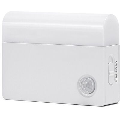 AIGOSTAR Aplique LED 0,5W Branco Q. 3000K 40Lm c/ Sensor PIR e Sensor de Luz p/ Interior Armários AIGOSTAR Aplique LED 0,5W Branco Q. 3000K 40Lm c/ Sensor PIR e Sensor de Luz p/ Interior Armários