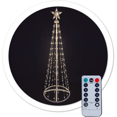 Árvore de Natal 205 LEDs Branco Quente 3000K USB IP44 c/ Comando 8 Funções (1,5 mts) - GSC Árvore de Natal 205 LEDs Branco Quente 3000K USB IP44 c/ Comando 8 Funções (1,5 mts) - GSC