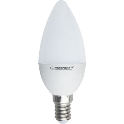 Lâmpada LED C37 E14 5W Branco Q. 3000K 470Lm - ESPERANZA Lâmpada LED C37 E14 5W Branco Q. 3000K 470Lm - ESPERANZA