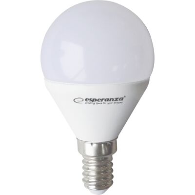 Lâmpada LED G45 E14 5W Branco Q. 3000K 470Lm - ESPERANZA Lâmpada LED G45 E14 5W Branco Q. 3000K 470Lm - ESPERANZA