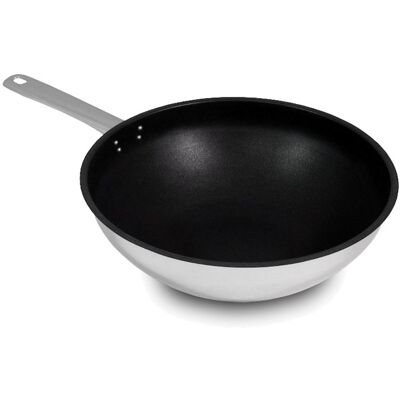 Wok em Aço Inoxidável 28cm - Durável e Antiaderente Wok em Aço Inoxidável 28cm - Durável e Antiaderente