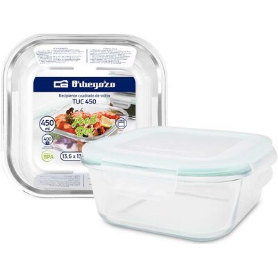 Recipiente Quadrado de Vidro (450ml) - ORBEGOZO Recipiente Quadrado de Vidro (450ml) - ORBEGOZO