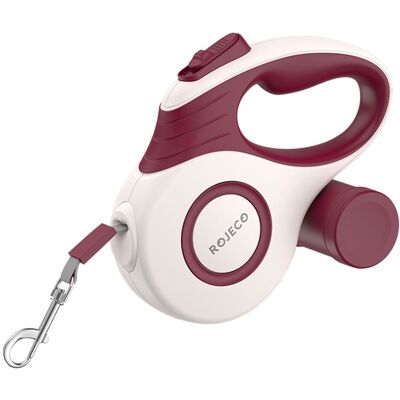 Trela Retrátil 5 mts c/ Compartimento de Saco p/ Animais de Estimação (Vermelho) - ROJECO Trela Retrátil 5 mts c/ Compartimento de Saco p/ Animais de Estimação (Vermelho) - ROJECO
