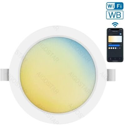 AIGOSTAR Painel Smart LED Inteligente Redondo Ø14,5cm Wi-Fi 9W 3000K ~ 6500K 780Lm AIGOSTAR Painel Smart LED Inteligente Redondo Ø14,5cm Wi-Fi 9W 3000K ~ 6500K 780Lm