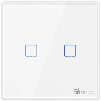 Comando Switch 2 Canais Smart RF Touch de Superfície Autocolante - SONOFF T2EU2C-RF Comando Switch 2 Canais Smart RF Touch de Superfície Autocolante - SONOFF T2EU2C-RF