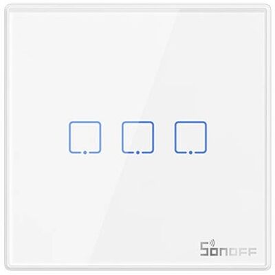 Interruptor Inteligente Parede Wi-Fi T2EU3C-RF (3 Canais) - SONOFF Interruptor Inteligente Parede Wi-Fi T2EU3C-RF (3 Canais) - SONOFF