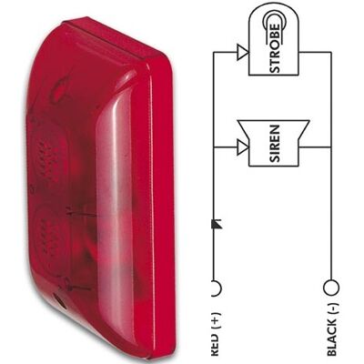 Sirene e Estroboscópio Vermelho (105dB) - VELLEMAN Sirene e Estroboscópio Vermelho (105dB) - VELLEMAN