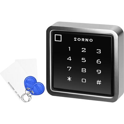 Leitor de Controlo de Acessos Wi-Fi Tuya (Código, RFID, Cartão e Impresão Digital) Alumínio - ORNO Leitor de Controlo de Acessos Wi-Fi Tuya (Código, RFID, Cartão e Impresão Digital) Alumínio - ORNO