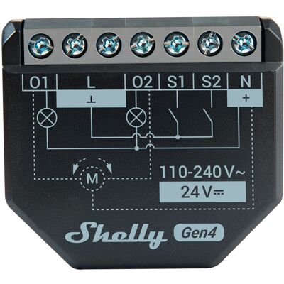 Módulo Interruptor Duplo 2PM Gen4 Wi-Fi p/ Estores c/ Medição de Energia - Shelly 2PM Gen4 Módulo Interruptor Duplo 2PM Gen4 Wi-Fi p/ Estores c/ Medição de Energia - Shelly 2PM Gen4