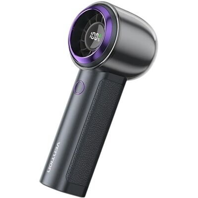 Ventoinha Portátil PBB Recarregável USB-C c/ Ecrã LED (Preto/Roxo) - VENTION Ventoinha Portátil PBB Recarregável USB-C c/ Ecrã LED (Preto/Roxo) - VENTION