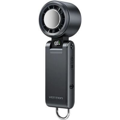 Ventoinha Portátil PBC Recarregável USB-C c/ Ecrã LED (Preto) - VENTION Ventoinha Portátil PBC Recarregável USB-C c/ Ecrã LED (Preto) - VENTION