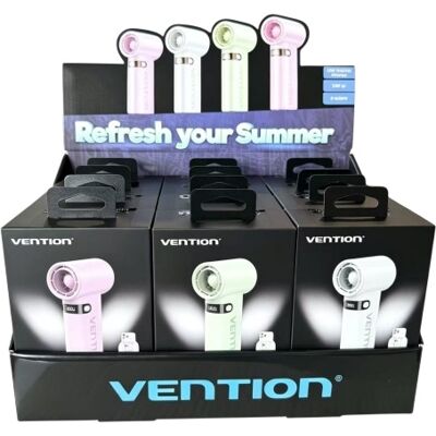 Pack 12x Ventoinhas PBE Portátil Recarregável USB-C c/ Ecrã LED - VENTION Pack 12x Ventoinhas PBE Portátil Recarregável USB-C c/ Ecrã LED - VENTION