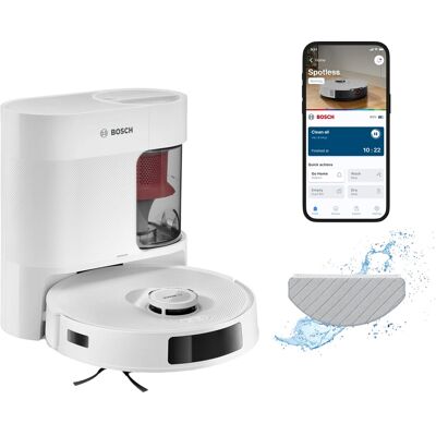 Bosch BCRD2W Aspirador de Robô Branco - Alta sucção, Estação de esvaziamento automática, Paninho vibratório Bosch BCRD2W Aspirador de Robô Branco - Alta sucção, Estação de esvaziamento automática, Paninho vibratório