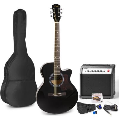Pack Showkit Guitarra Acústica + Amplificador 40W + Acessórios (Preto) - MAX Pack Showkit Guitarra Acústica + Amplificador 40W + Acessórios (Preto) - MAX