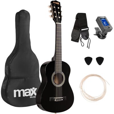 Pack SoloArt Guitarra Clássica Junior 1/4 + Acessórios (Preto) - MAX Pack SoloArt Guitarra Clássica Junior 1/4 + Acessórios (Preto) - MAX