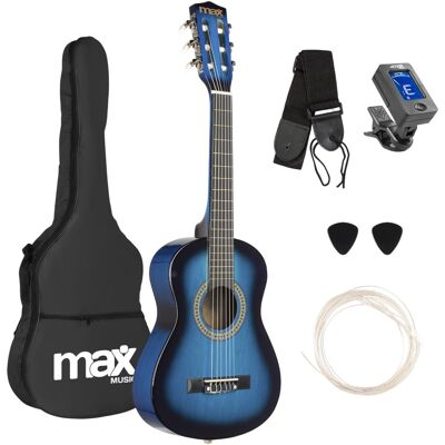 Pack SoloArt Guitarra Clássica Junior 1/4 + Acessórios (Azul) - MAX Pack SoloArt Guitarra Clássica Junior 1/4 + Acessórios (Azul) - MAX