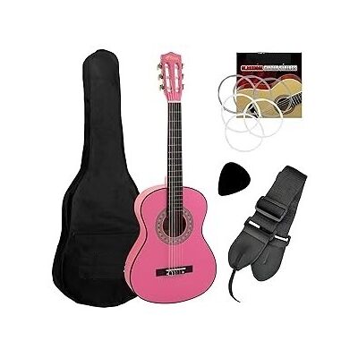Pack Soloart Junior 1/4 Guitarra Clássica + Acessórios (Rosa) - MAX Pack Soloart Junior 1/4 Guitarra Clássica + Acessórios (Rosa) - MAX
