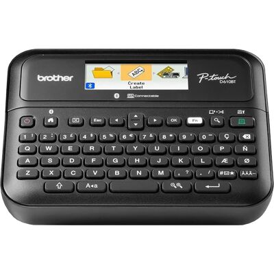 Rotuladora Eletrónica de Secretária PTD610BTVP c/ Teclado e Conexão ao PC (Preto) - BROTHER Rotuladora Eletrónica de Secretária PTD610BTVP c/ Teclado e Conexão ao PC (Preto) - BROTHER