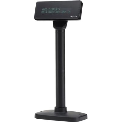 Visor de Cliente TPV appVFD01 2 Linhas USB c/ Suporte Vertical (Preto) - APPROX Visor de Cliente TPV appVFD01 2 Linhas USB c/ Suporte Vertical (Preto) - APPROX