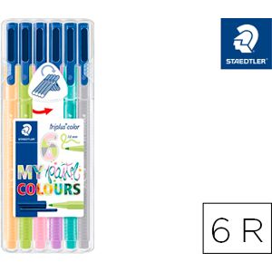 Marcador Staedtler Triplus Me Pastel Colours Estojo de 6 Cores Sortidas Marcador Staedtler Triplus Me Pastel Colours Estojo de 6 Cores Sortidas