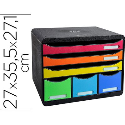 Bloco Classificador Exacompta Iderama Arlequin 6 Gavetas Multicores 270X355X271 mm Bloco Classificador Exacompta Iderama Arlequin 6 Gavetas Multicores 270X355X271 mm
