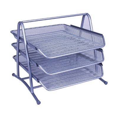 Conjunto Q-Connect 3 Tabuleiros de Secretaria Rede Metalica Cinzento Conjunto Q-Connect 3 Tabuleiros de Secretaria Rede Metalica Cinzento
