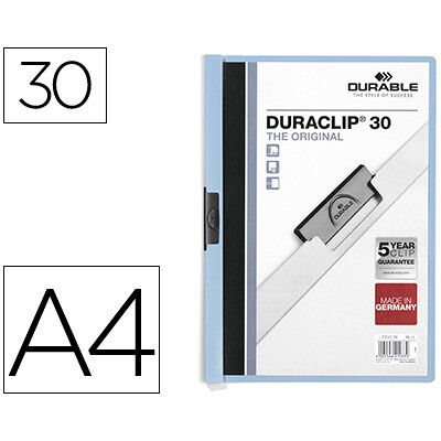 Pasta Dossier Durable, C/Clip Lateral, A4, 30 Folhas Azul Pasta Dossier Durable, C/Clip Lateral, A4, 30 Folhas Azul