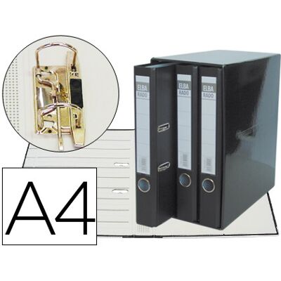 Módulo Elba de 3 Pastas de Arquivo A4 Lombada 50, Preto Módulo Elba de 3 Pastas de Arquivo A4 Lombada 50, Preto