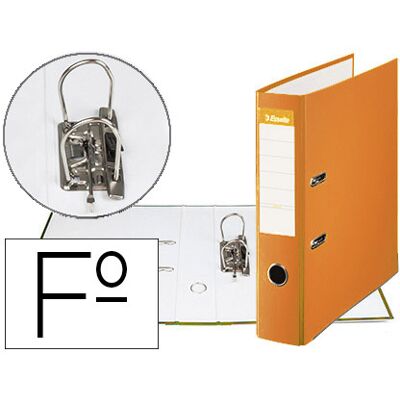 Aquivador de Alavanca Esselte Carton Forrado PVC Folio Lomo de 75mm c/ Rado Laranja Aquivador de Alavanca Esselte Carton Forrado PVC Folio Lomo de 75mm c/ Rado Laranja