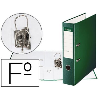 Aquivador de Alavanca Esselte Carton Forrado PVC Folio Lomo de 75mm c/ Rado Verde Aquivador de Alavanca Esselte Carton Forrado PVC Folio Lomo de 75mm c/ Rado Verde