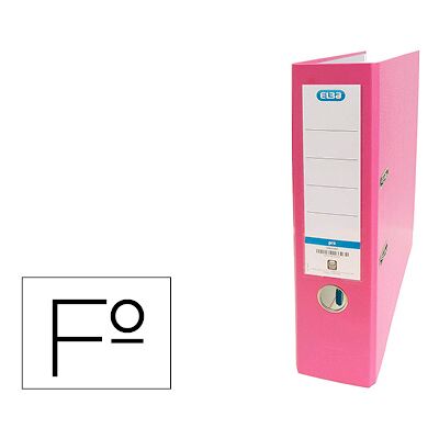 Pasta de Alavanca Elba Cartão Forrado PVC c/ Rado Top Folio Lombada 80mm Rosa Pasta de Alavanca Elba Cartão Forrado PVC c/ Rado Top Folio Lombada 80mm Rosa