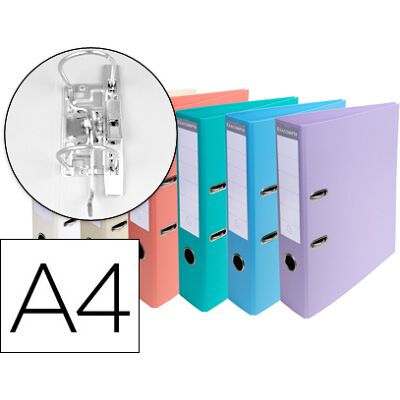 Pasta de Arquivo Exacompta de Alavanca Cartão Forrado PVC Din A4 Cores Pastel Sortidas Lombada 70mm Pasta de Arquivo Exacompta de Alavanca Cartão Forrado PVC Din A4 Cores Pastel Sortidas Lombada 70mm