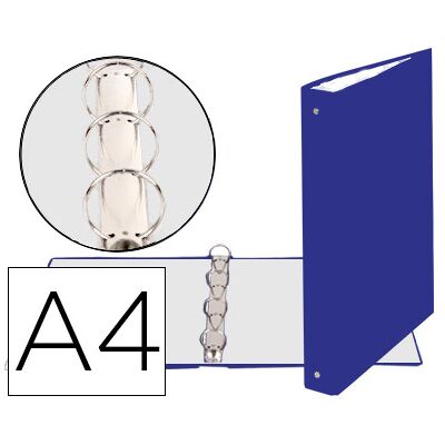 Pasta Exacompta de 4 Aneis 30mm Redondos Din A4 Cartão Forrado Azul Pasta Exacompta de 4 Aneis 30mm Redondos Din A4 Cartão Forrado Azul