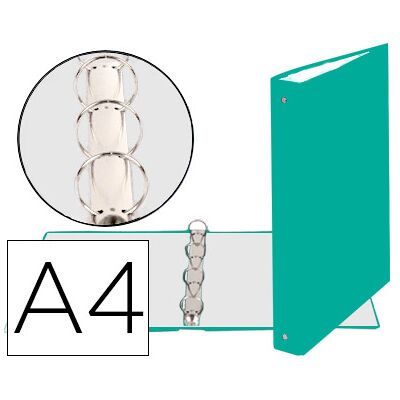 Pasta Exacompta de 4 Aneis 30mm Redondos Din A4 Cartão Forrado Verde Pasta Exacompta de 4 Aneis 30mm Redondos Din A4 Cartão Forrado Verde