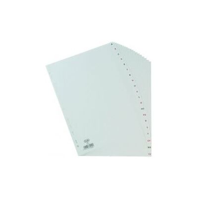 Separador Alfabetico Elba Plastico 120 Mc Folio 16 Furos A-Z Cinza Separador Alfabetico Elba Plastico 120 Mc Folio 16 Furos A-Z Cinza