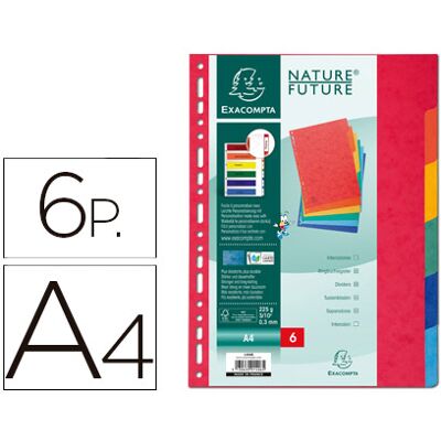 Separador Exacompta Cartolina Conjunto de 6 Separadores de Cores A4 Multiperfurado Separador Exacompta Cartolina Conjunto de 6 Separadores de Cores A4 Multiperfurado
