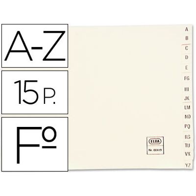 ELBA Separadores de Cartolina Alfabetico A-Z, p/ Todos Formatos ELBA Separadores de Cartolina Alfabetico A-Z, p/ Todos Formatos