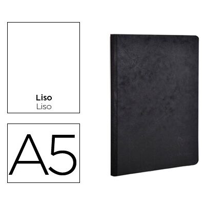 CLAIREFONTAINE Caderno Age-Bag Capa Cartolina Lombada Cosida Liso 96F Preto 148X210 mm CLAIREFONTAINE Caderno Age-Bag Capa Cartolina Lombada Cosida Liso 96F Preto 148X210 mm
