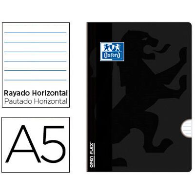 Caderno Escolar Agrafado Oxford Openflex A5 48F Pautado Preto Caderno Escolar Agrafado Oxford Openflex A5 48F Pautado Preto