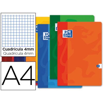 Caderno Escolar Oxford 80F A4 Quadriculado 4 mm Caderno Escolar Oxford 80F A4 Quadriculado 4 mm