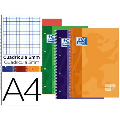 Caderno Espiral Oxford Capa Dura Microperfurado A4 80F Quadriculado Cores Sortidas Caderno Espiral Oxford Capa Dura Microperfurado A4 80F Quadriculado Cores Sortidas
