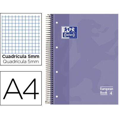 Caderno Espiral Oxford Capa Dura Microperfurado A4 80F Quadriculado Lilas Caderno Espiral Oxford Capa Dura Microperfurado A4 80F Quadriculado Lilas