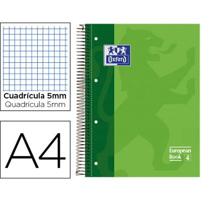 Caderno Espiral Oxford Capa Dura Microperfurado A4 80F Quadriculado Verde Caderno Espiral Oxford Capa Dura Microperfurado A4 80F Quadriculado Verde