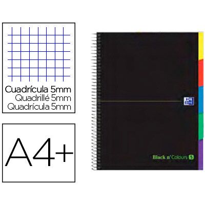 Caderno Espiral Oxford Ebook 5 Capa Extradura A4+ 100F c/Separadores Quad. 5 mm BlackN Verde Caderno Espiral Oxford Ebook 5 Capa Extradura A4+ 100F c/Separadores Quad. 5 mm BlackN Verde