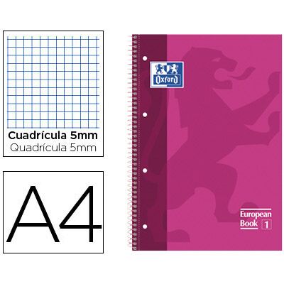 Caderno Espiral Oxford European Book Capa Extradura A4 80F Quadriculado Rosa Caderno Espiral Oxford European Book Capa Extradura A4 80F Quadriculado Rosa